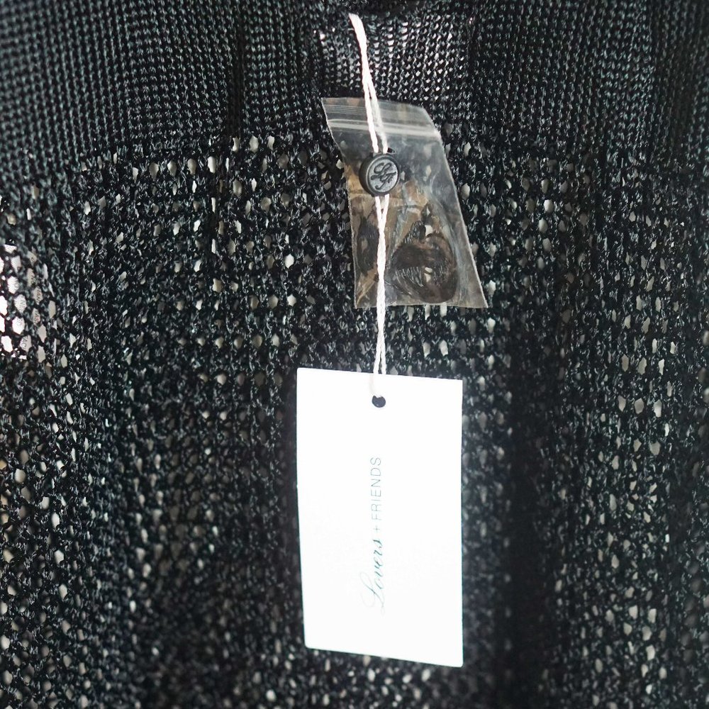 Lovers + Friends Black Fringe Coverup Dress M - Picture 5 of 5